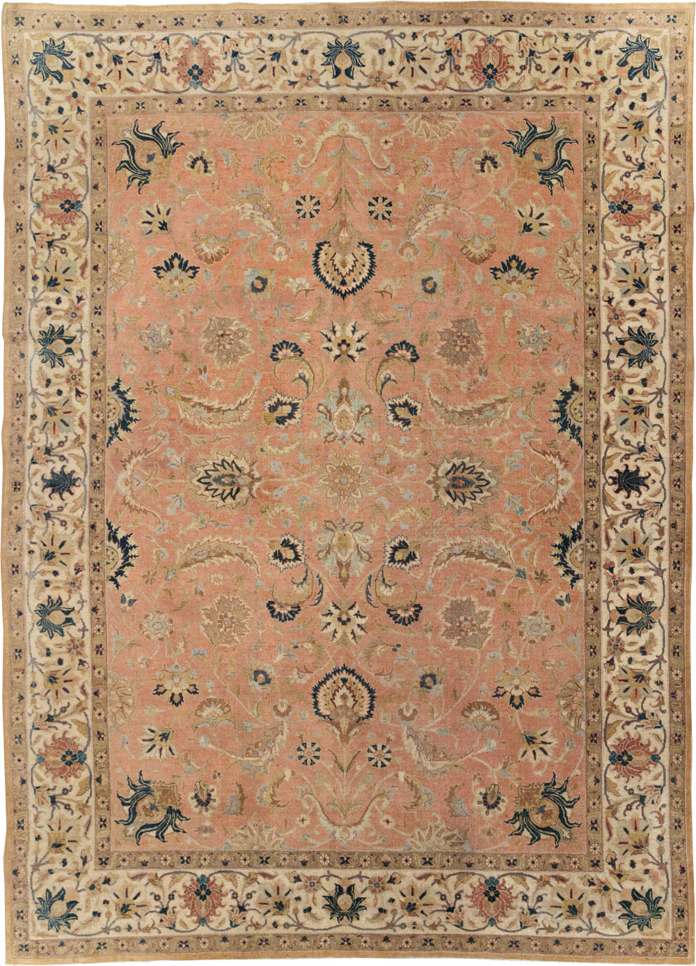 Vintage Persian Tabriz Small Room Size Carpet, No.18184 - Galerie Shabab
