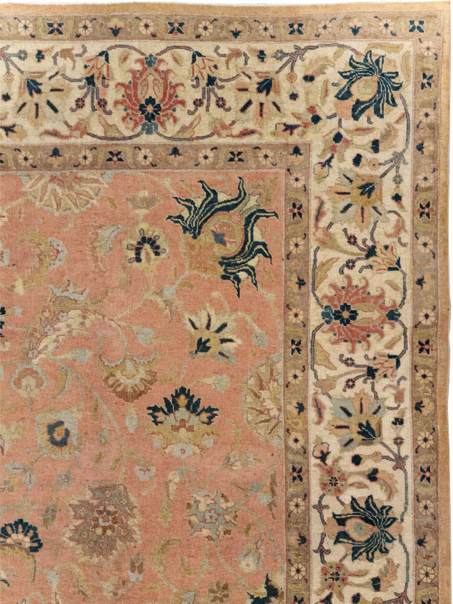 Vintage Persian Tabriz Small Room Size Carpet, No.18184 - Galerie Shabab