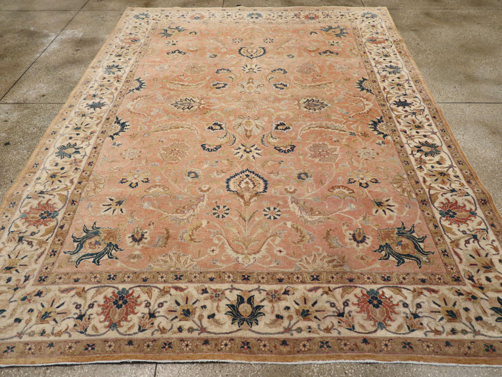 Vintage Persian Tabriz Small Room Size Carpet, No.18184 - Galerie Shabab