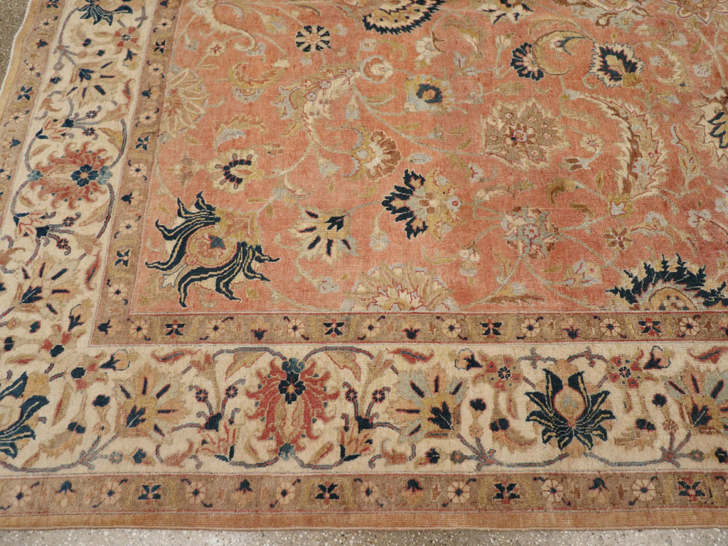 Vintage Persian Tabriz Small Room Size Carpet, No.18184 - Galerie Shabab