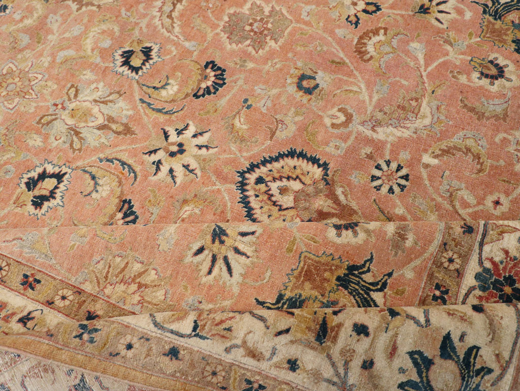 Vintage Persian Tabriz Small Room Size Carpet, No.18184 - Galerie Shabab