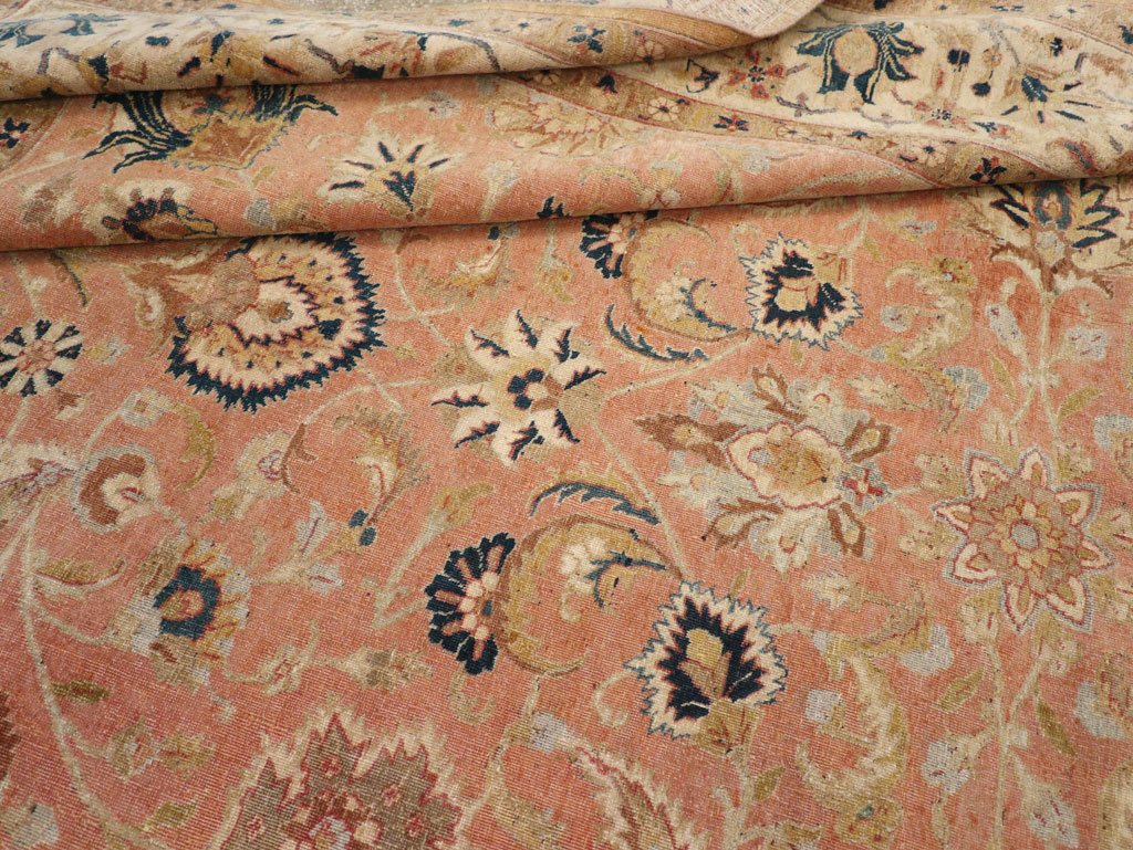 Vintage Persian Tabriz Small Room Size Carpet, No.18184 - Galerie Shabab