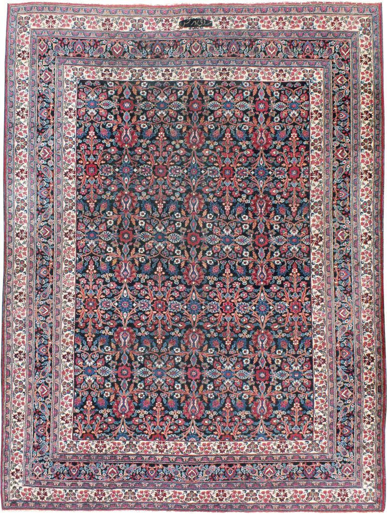 Vintage Persian Mashad Carpet, No.18203 - Galerie Shabab