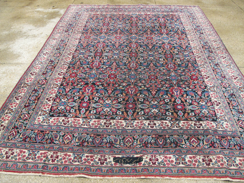 Vintage Persian Mashad Carpet, No.18203 - Galerie Shabab