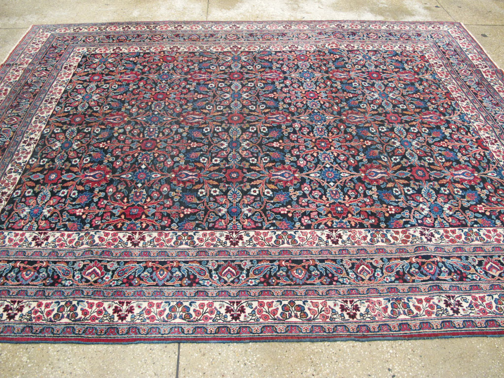 Vintage Persian Mashad Carpet, No.18203 - Galerie Shabab