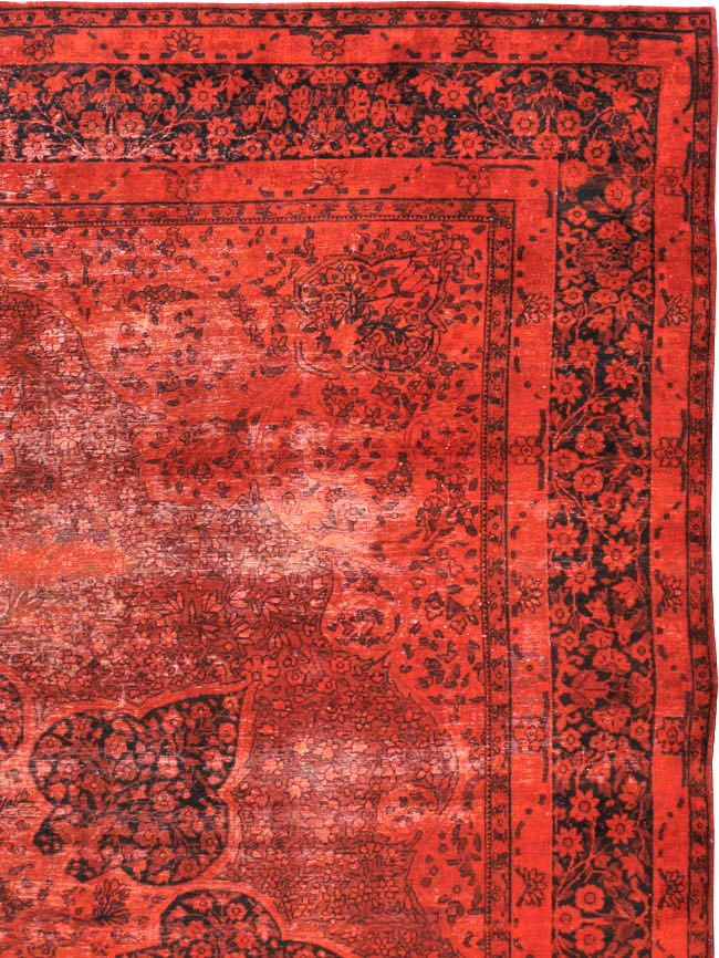 Antique Persian Lavar Kerman Over-dye Carpet, No.18209 - Galerie Shabab