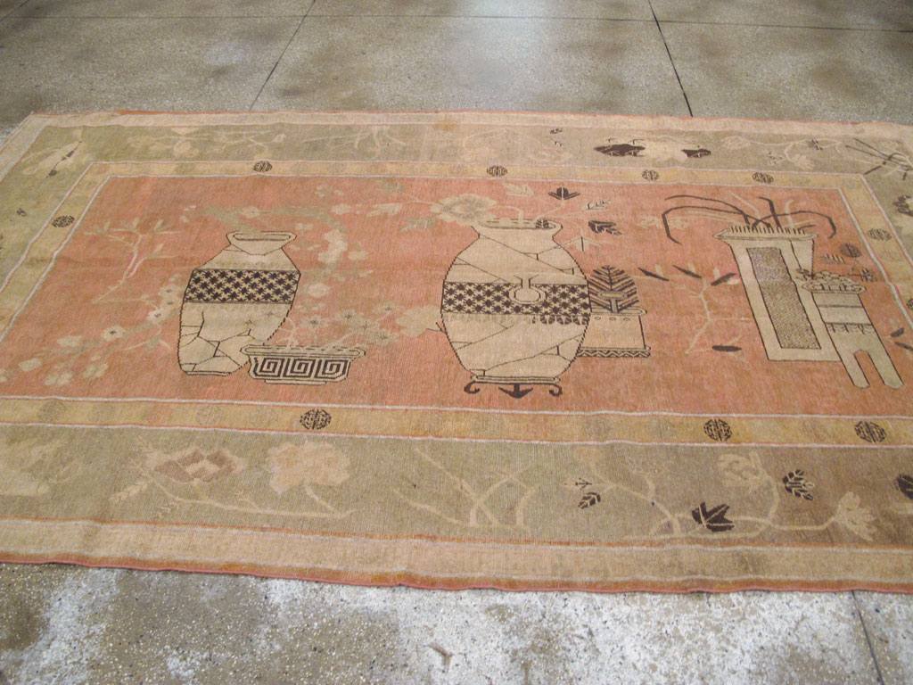 Vintage East Turkestan Khotan Carpet, No.18213 - Galerie Shabab