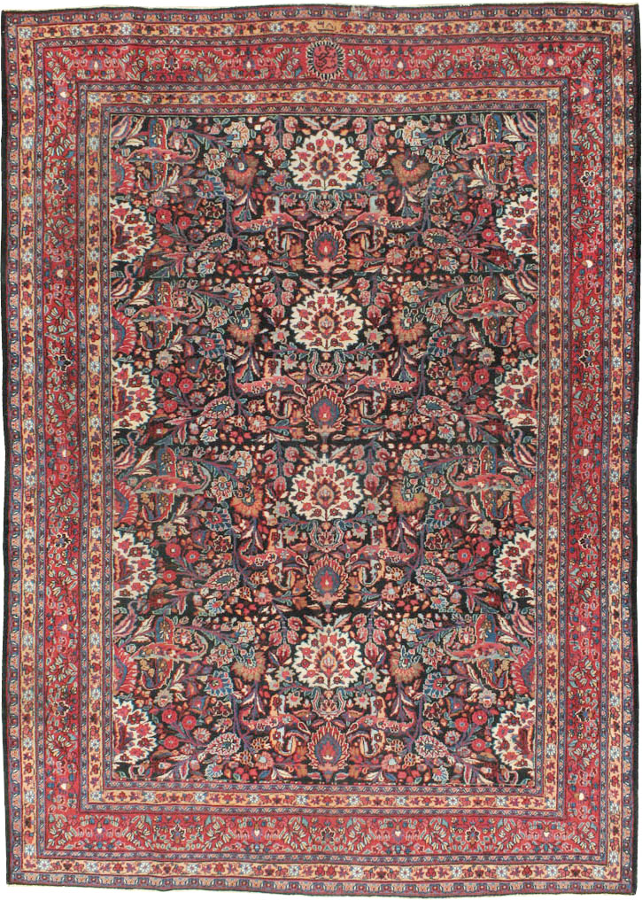 Vintage Persian Mashad Carpet, No.18220 - Galerie Shabab