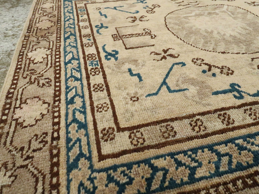 Antique East Turkestan Khotan Square Rug (Pair: 2 of 2), No.18246 - Galerie Shabab