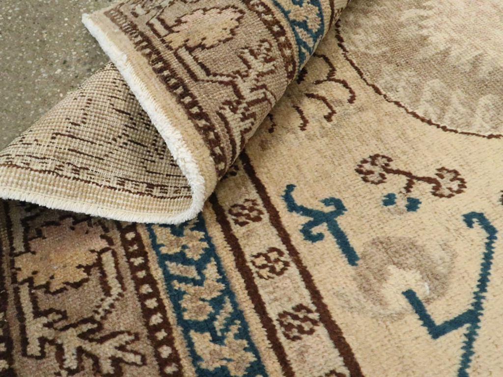 Antique East Turkestan Khotan Square Rug (Pair: 2 of 2), No.18246 - Galerie Shabab
