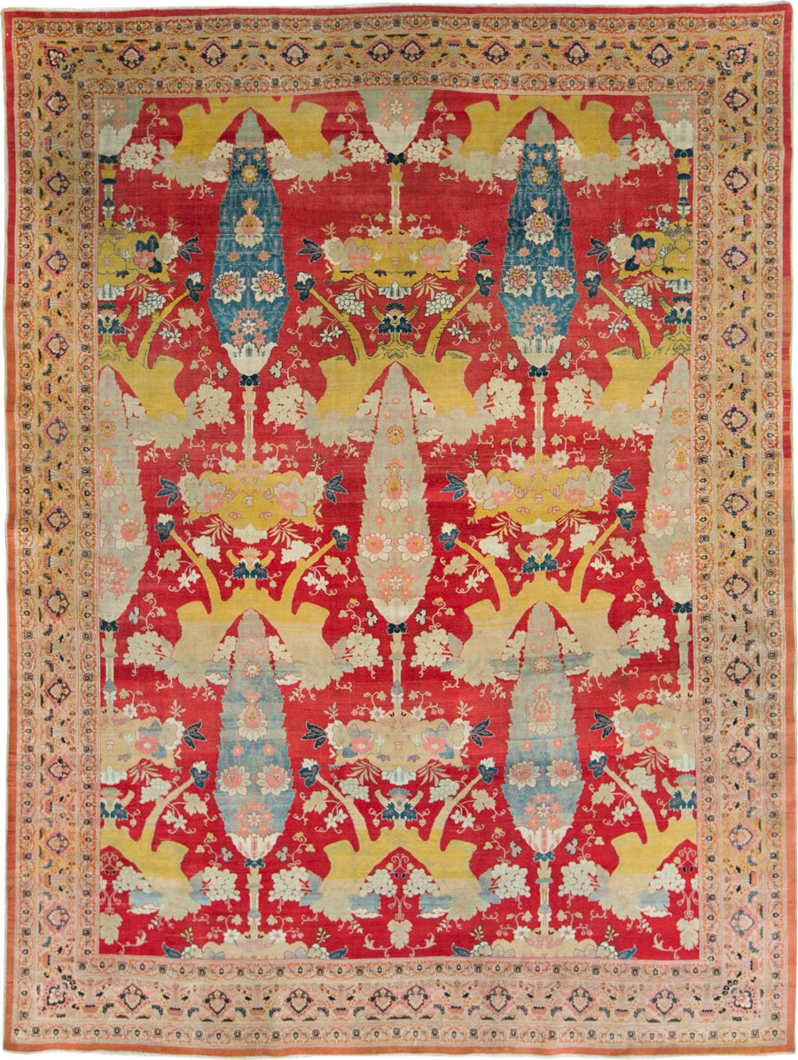 Antique Persian Tabriz Haji Jalili Carpet, No.18348 - Galerie Shabab