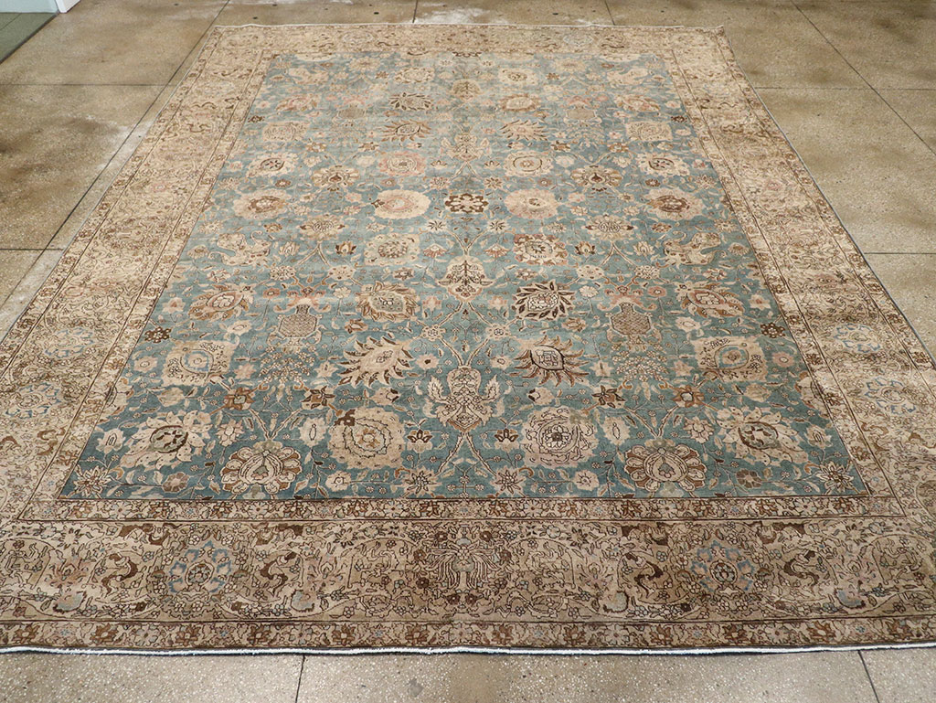 Vintage Persian Tabriz Room Size Carpet, No.18355 - Galerie Shabab