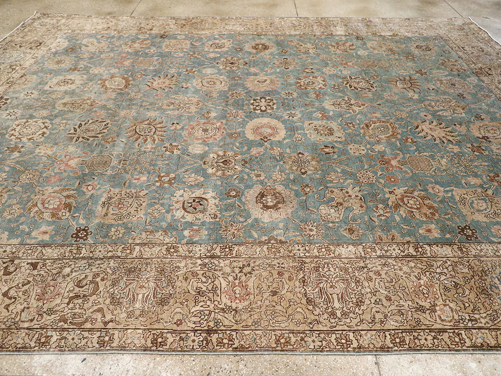 Vintage Persian Tabriz Room Size Carpet, No.18355 - Galerie Shabab