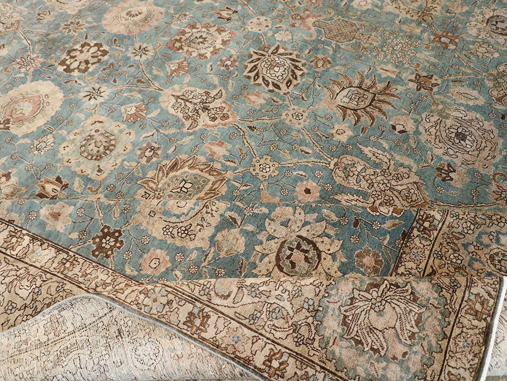 Vintage Persian Tabriz Room Size Carpet, No.18355 - Galerie Shabab