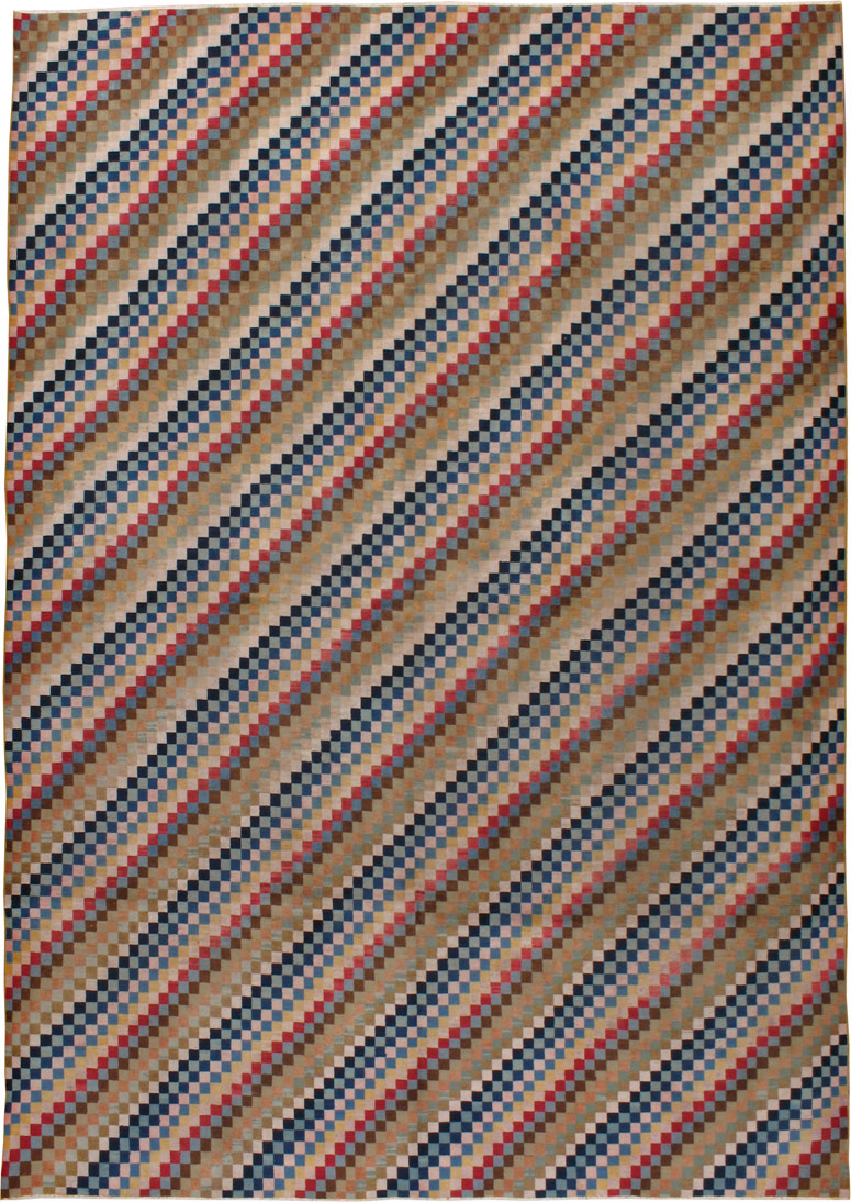 Vintage Modernist Persian Kashan, No.18380 - Galerie Shabab