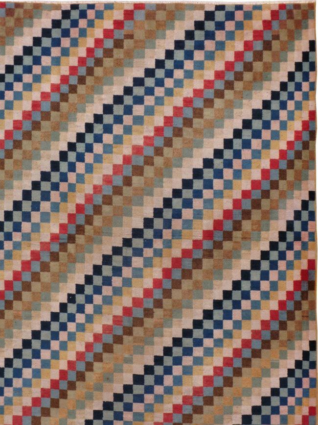 Vintage Modernist Persian Kashan, No.18380 - Galerie Shabab