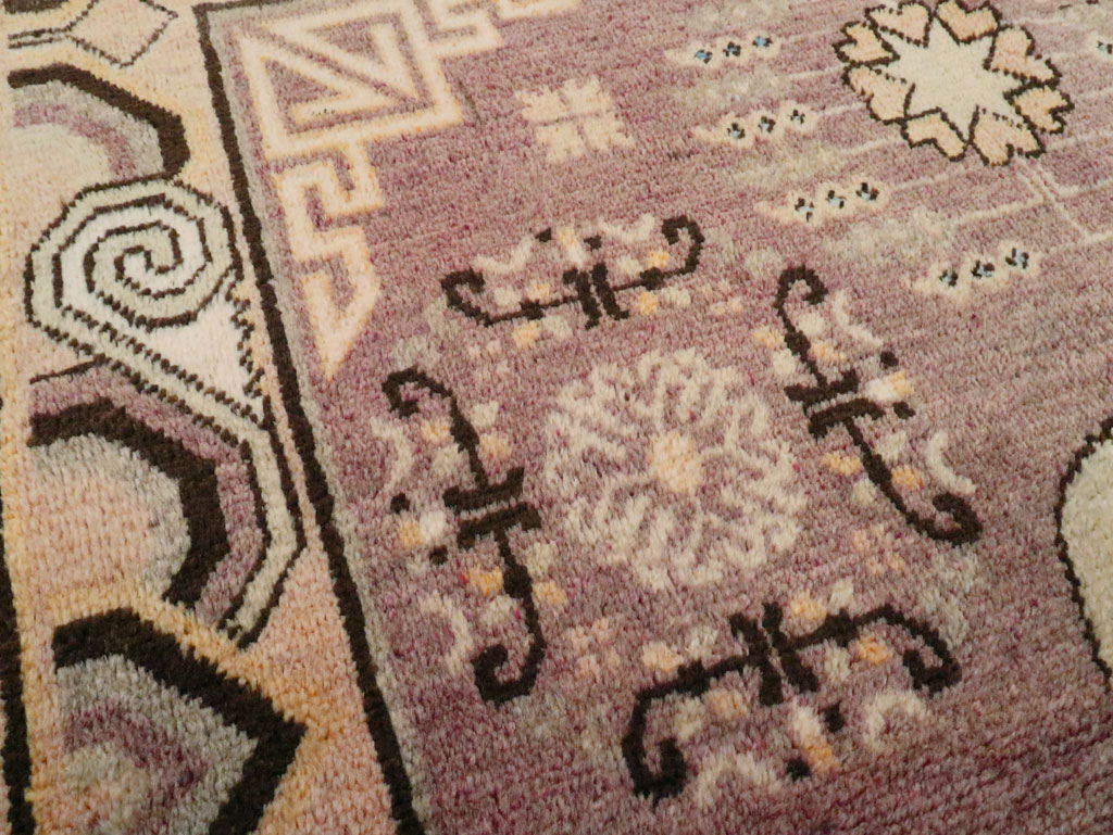 Antique East Turkestan Khotan Square Carpet, No.18401 - Galerie Shabab