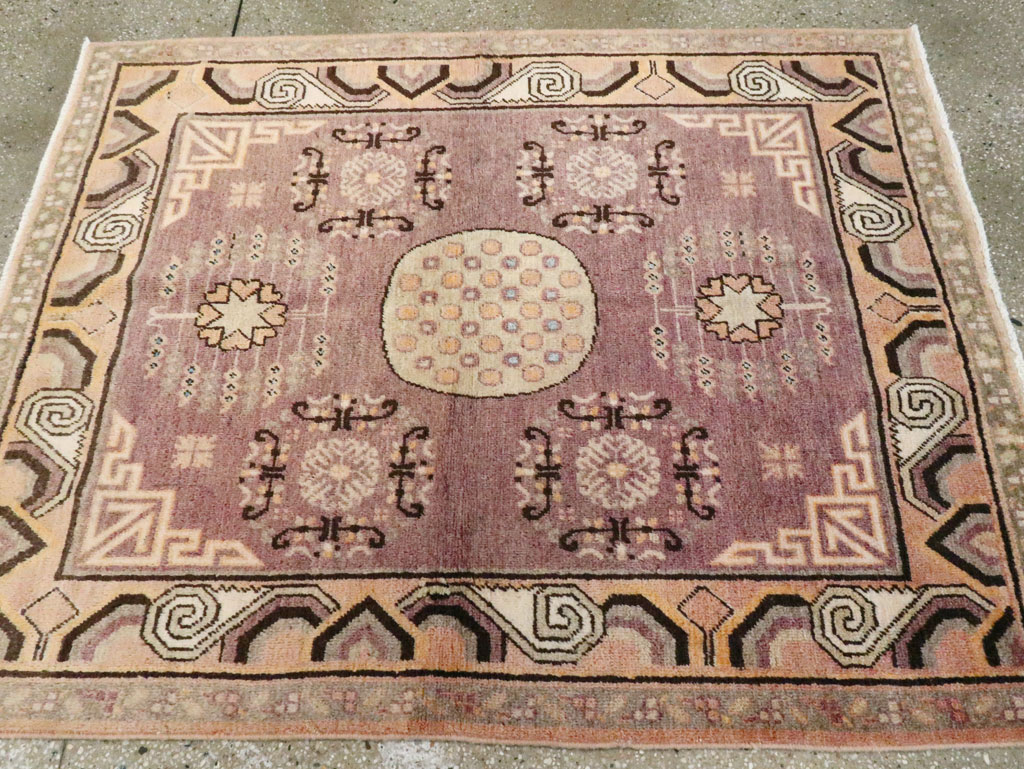 Antique East Turkestan Khotan Square Rug, No.18401 - Galerie Shabab