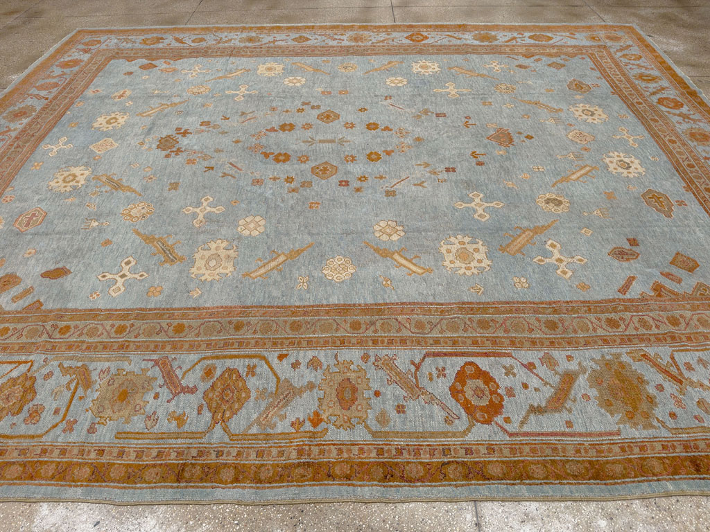 Antique Turkish Oushak Large Room Size Carpet, No.18485 - Galerie Shabab