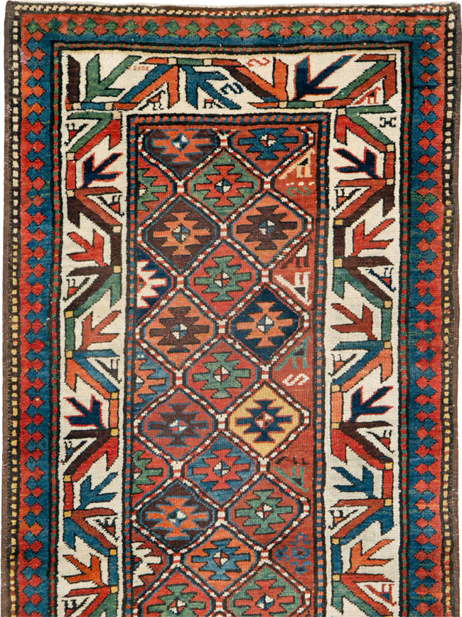 Antique Kazak Runner, No.18509 - Galerie Shabab