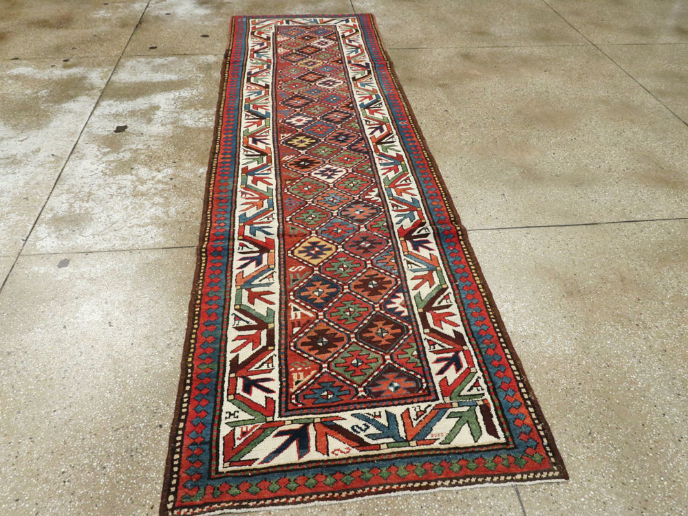 Antique Kazak Runner, No.18509 - Galerie Shabab