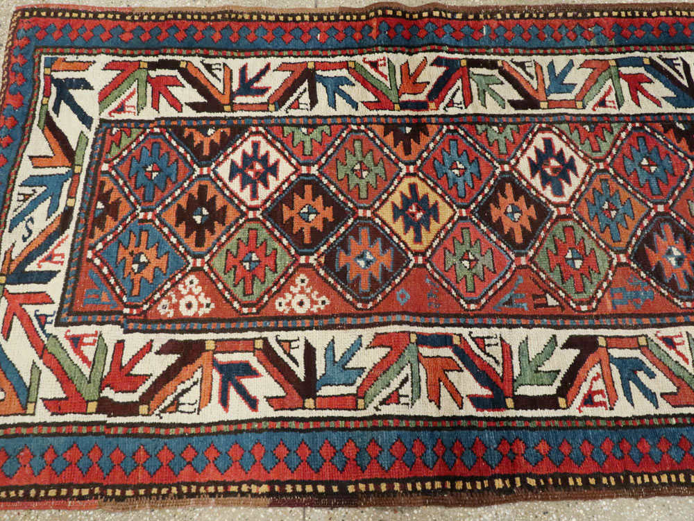 Antique Kazak Runner, No.18509 - Galerie Shabab