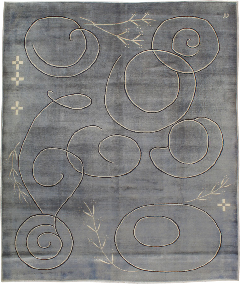 Vintage Mashad Modernist Carpet, No.18541 - Galerie Shabab