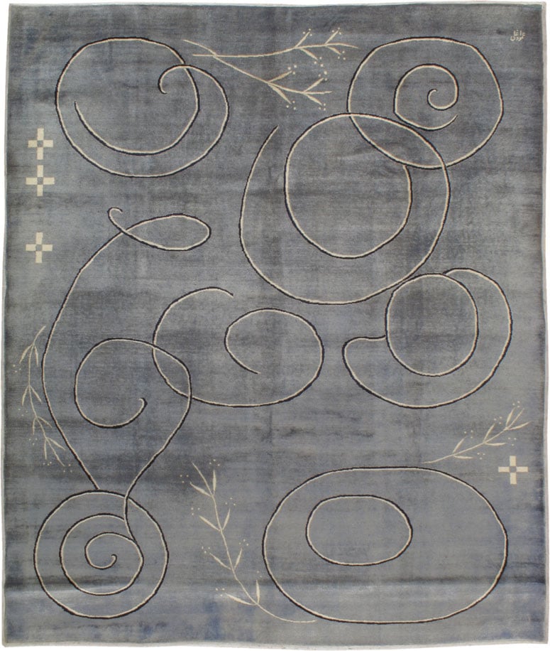 Vintage Mashad Modernist Carpet, No.18541 - Galerie Shabab
