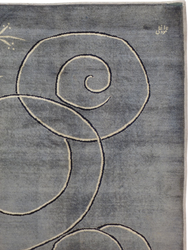 Vintage Mashad Modernist Carpet, No.18541 - Galerie Shabab