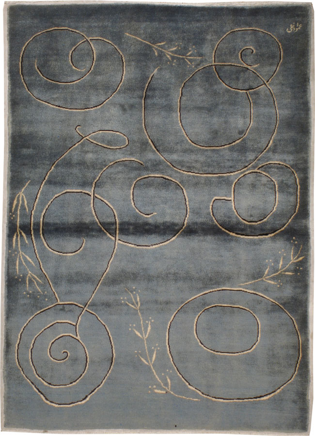 Vintage Mashad Modernist Carpet, No.18542 - Galerie Shabab