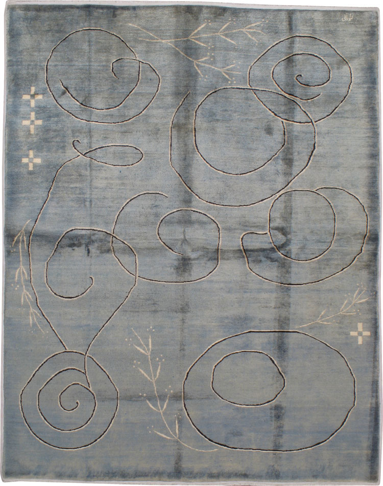 Vintage Mashad Modernist Carpet, No.18543 - Galerie Shabab