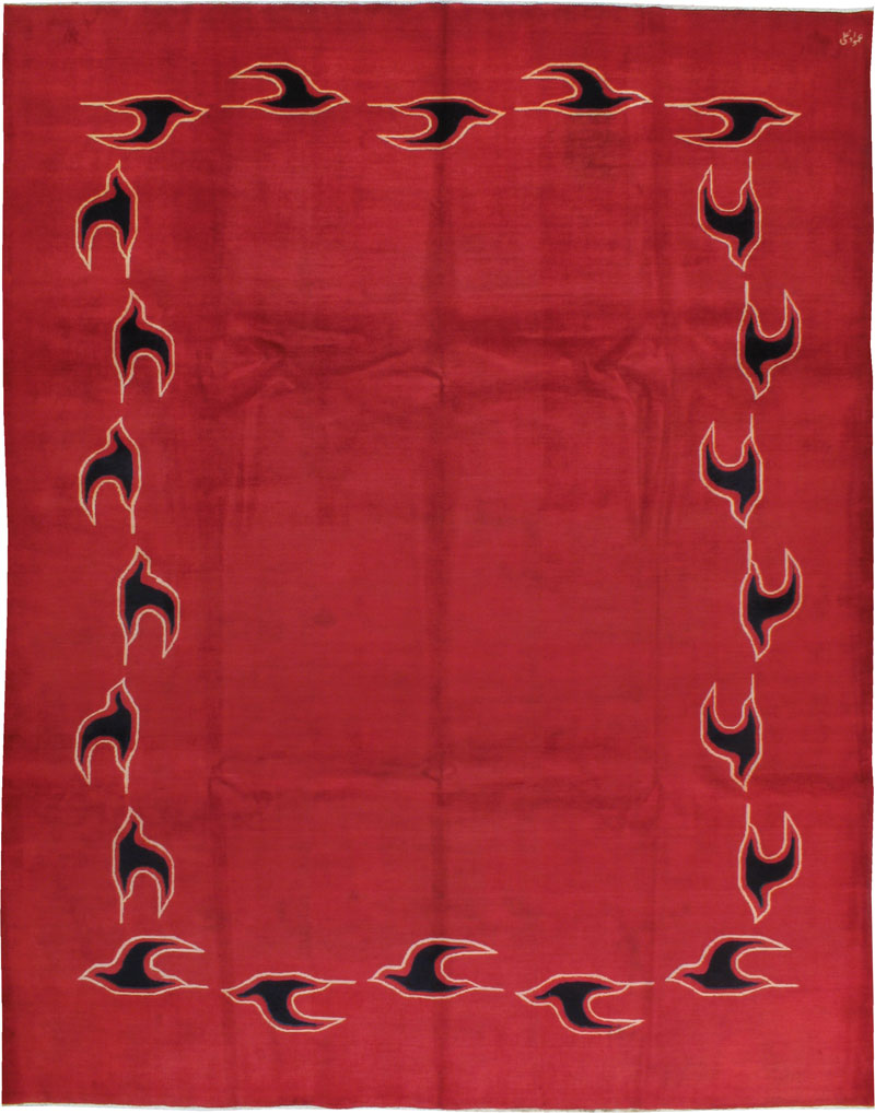 Vintage Mashad Modernist Carpet, No.18640 - Galerie Shabab