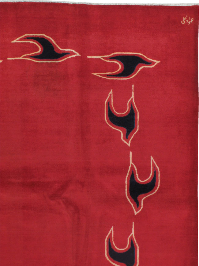 Vintage Mashad Modernist Carpet, No.18640 - Galerie Shabab