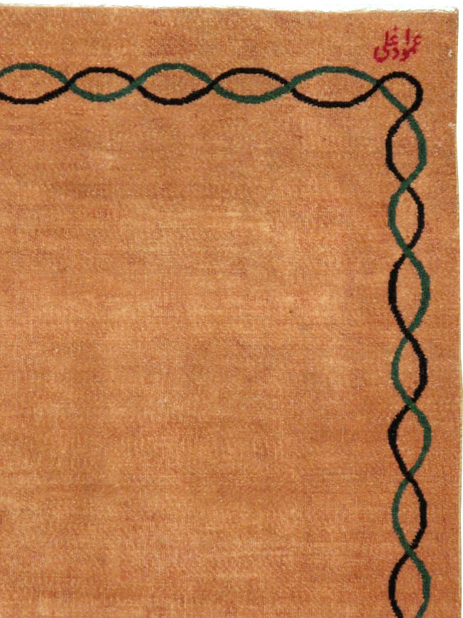 Vintage Persian Mashad Modernist Rug, No.18641 - Galerie Shabab