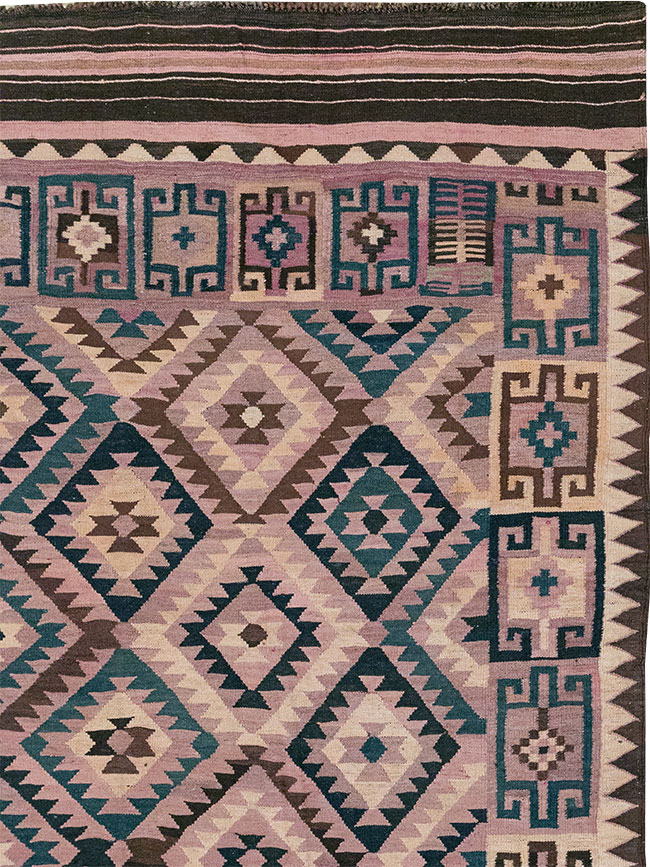 Vintage Afghan Flatweave Kilim Large Carpet, No.18645 - Galerie Shabab