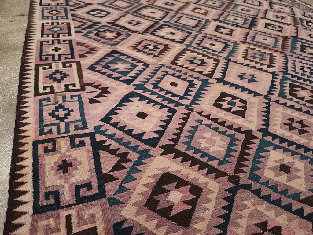 Vintage Afghan Flatweave Kilim Large Carpet, No.18645 - Galerie Shabab