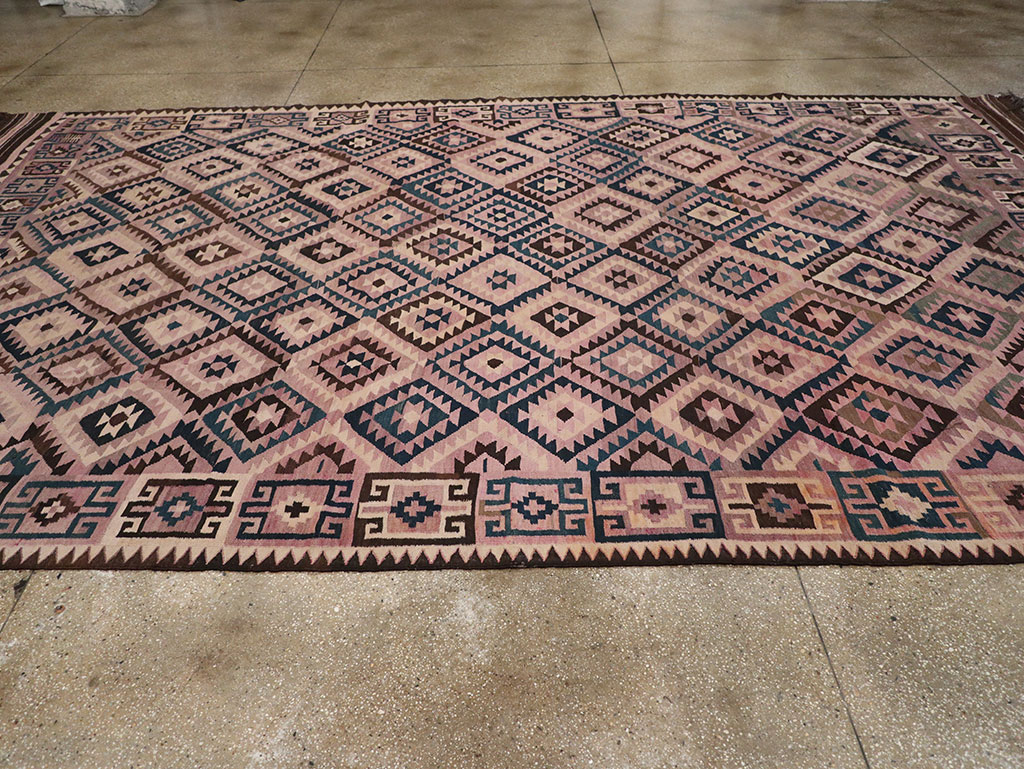 Vintage Afghan Flatweave Kilim Large Carpet, No.18645 - Galerie Shabab
