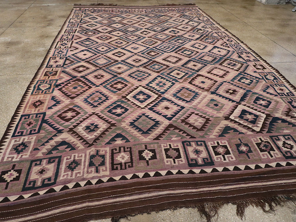 Vintage Afghan Flatweave Kilim Large Carpet, No.18645 - Galerie Shabab