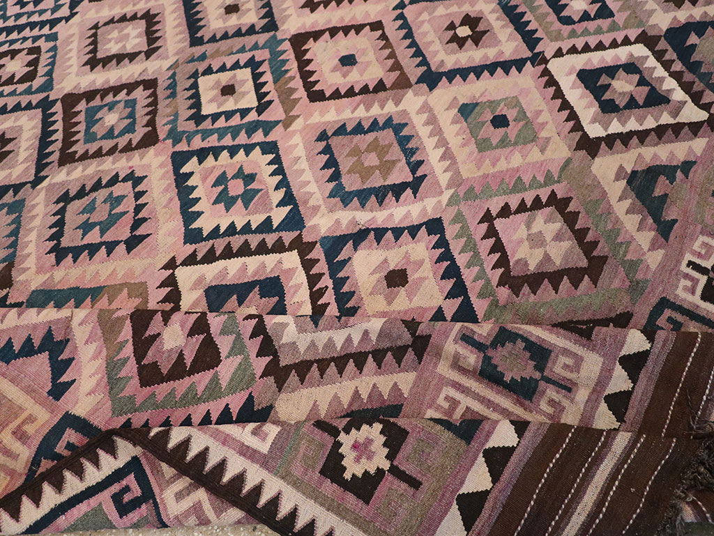 Vintage Afghan Flatweave Kilim Large Carpet, No.18645 - Galerie Shabab