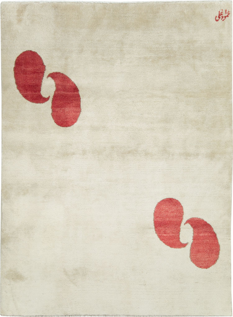 Vintage Persian Mashad Deco Style Rug (Pair: 1 of 2), No.18666 - Galerie Shabab