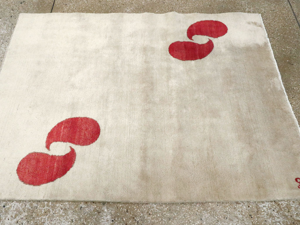 Vintage Persian Mashad Deco Style Rug (Pair: 1 of 2), No.18666 - Galerie Shabab