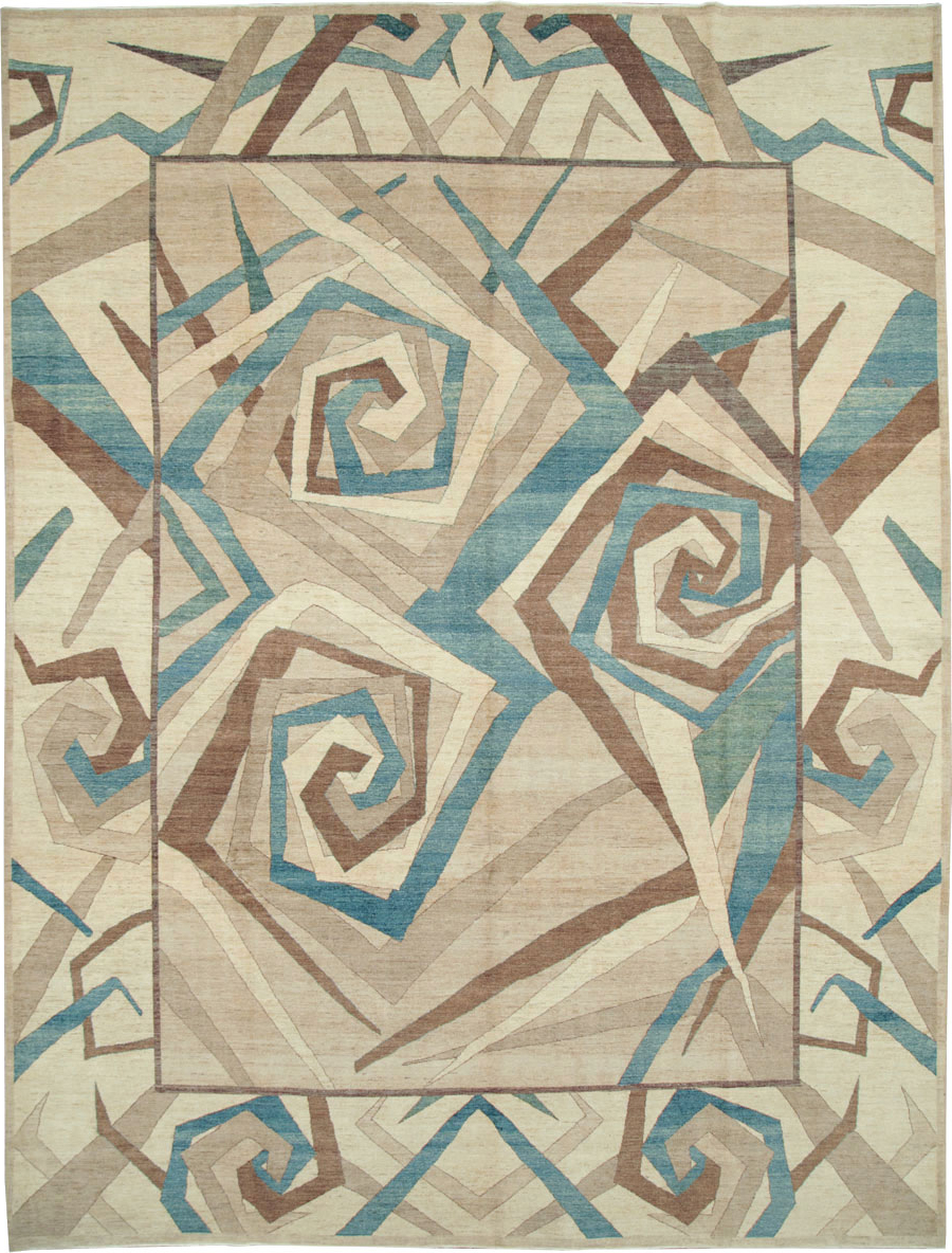 Modernist Persian Tabriz Room Size Carpet, No.18677 - Galerie Shabab