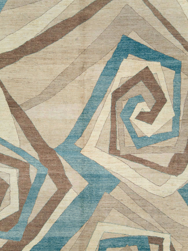 Modernist Persian Tabriz Room Size Carpet, No.18677 - Galerie Shabab