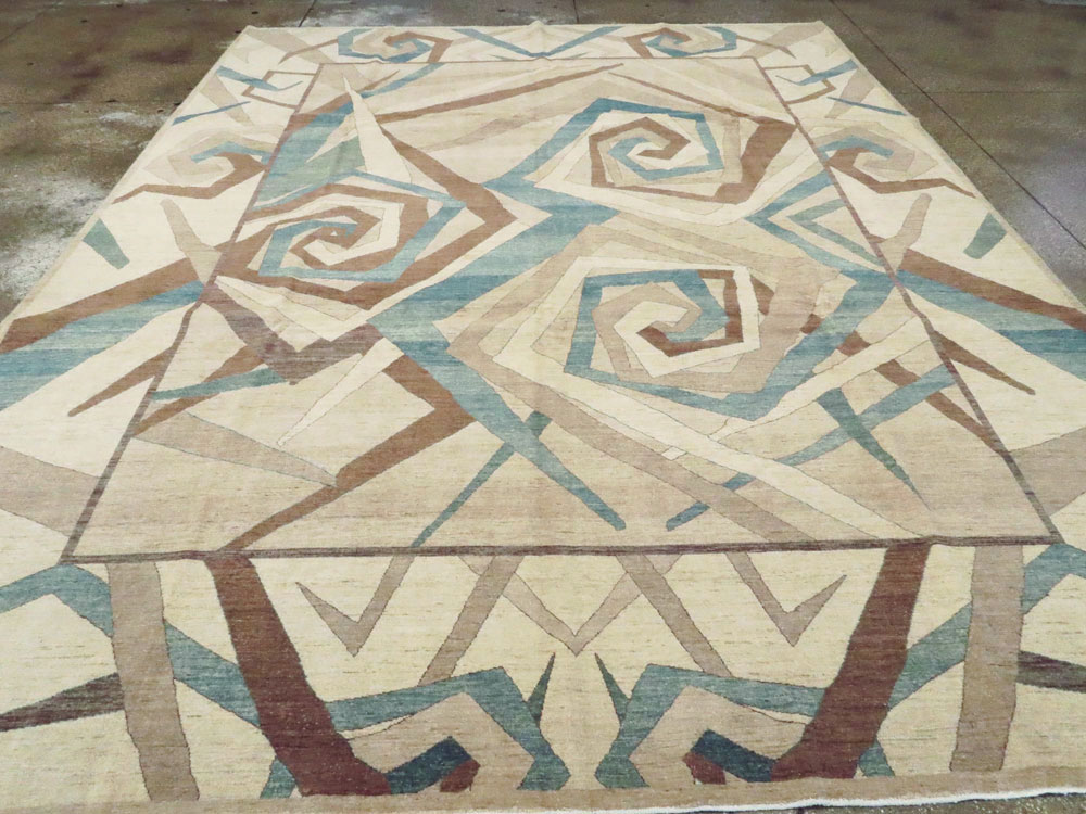 Modernist Persian Tabriz Room Size Carpet, No.18677 - Galerie Shabab