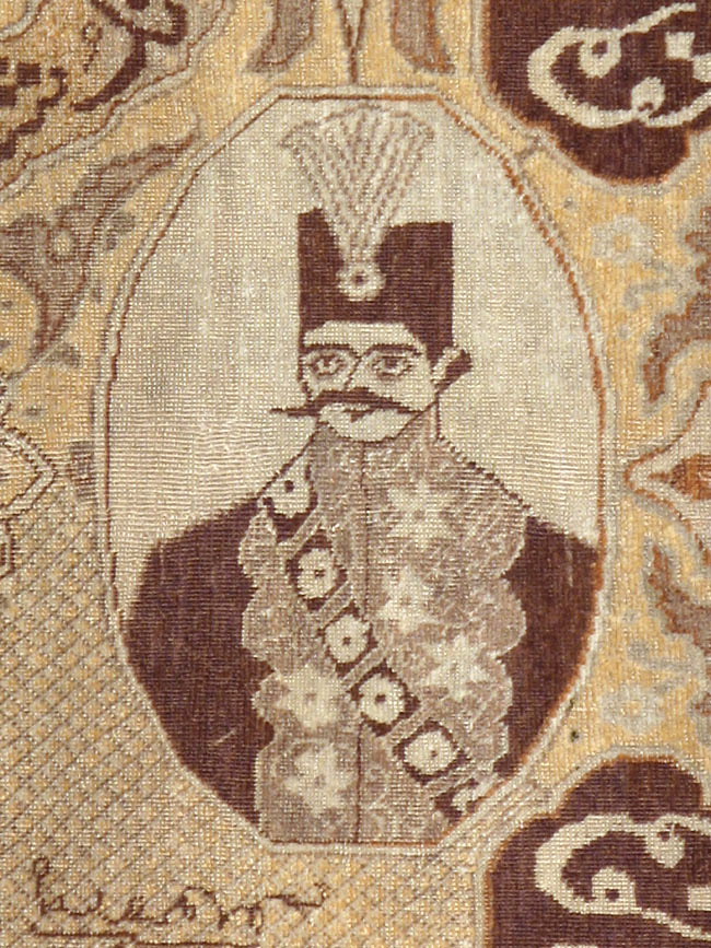 Antique Persian Tabriz Pictorial Rug, No.18682 - Galerie Shabab