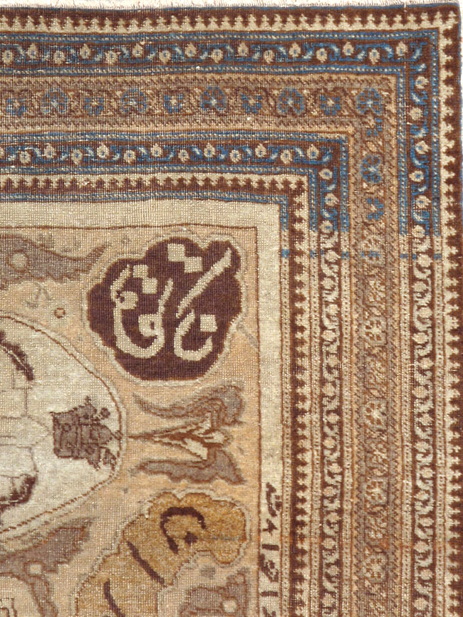 Antique Persian Tabriz Pictorial Rug, No.18682 - Galerie Shabab