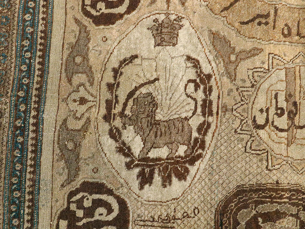 Antique Persian Tabriz Pictorial Rug, No.18682 - Galerie Shabab