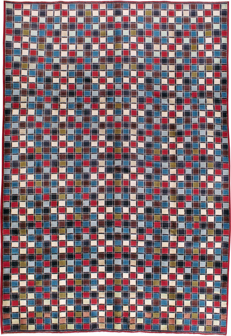 Vintage Persian Kashan Art Deco Rug, No.18687 - Galerie Shabab
