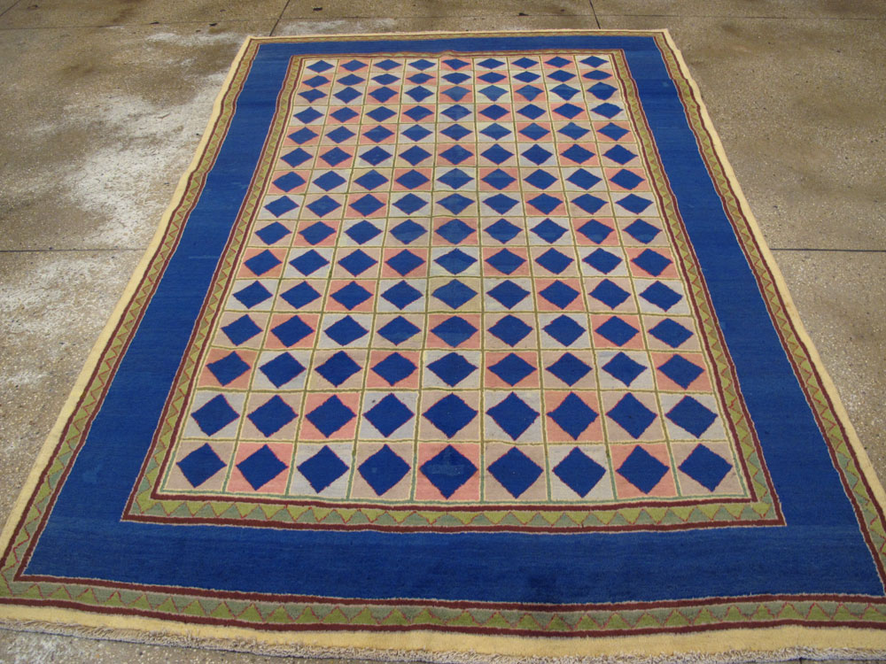 Vintage Indian Art Deco Carpet, No.18745 - Galerie Shabab