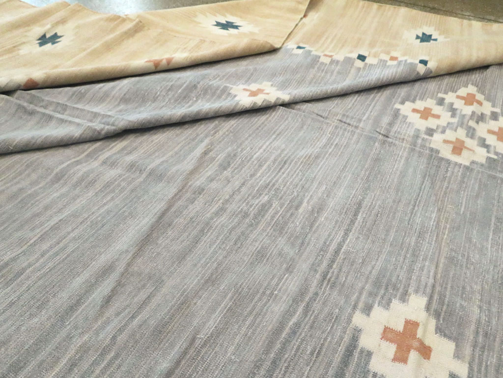 Vintage Indian Flatweave Kilim Dhurrie, No.18754 - Galerie Shabab